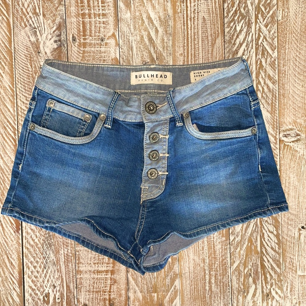 🔥Sexy 2-toned Button-fly High-rise Jean Short🔥~1